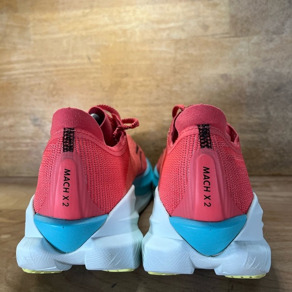 Hoka One One Mach X 2 Mens Size 12.5 Running Shoes Sneakers Grapefruit Coral - Picture 5 of 12